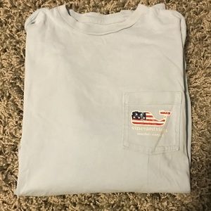 Blue Vineyard Vines LS shirt.